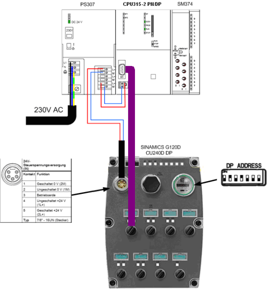 Схема подключения profibus