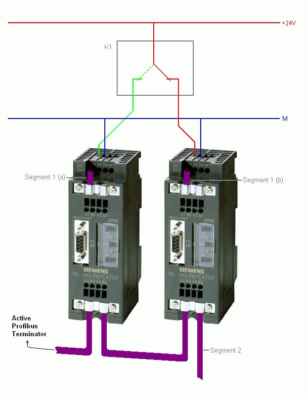 Схема подключения profibus